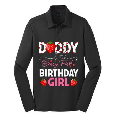 Daddy Of The Berry First Birthday Gifts Girl Strawberry Silk Touch Performance Long Sleeve Polo