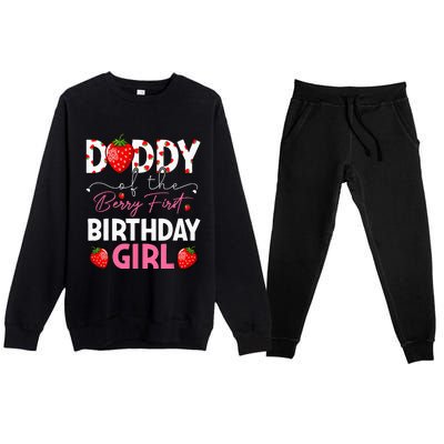 Daddy Of The Berry First Birthday Gifts Girl Strawberry Premium Crewneck Sweatsuit Set