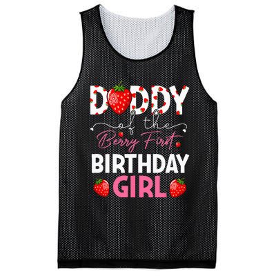 Daddy Of The Berry First Birthday Gifts Girl Strawberry Mesh Reversible Basketball Jersey Tank