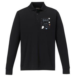 Dad Of The Spooky One First Birthday Blue 1st Halloween Performance Long Sleeve Polo