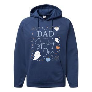 Dad Of The Spooky One First Birthday Blue 1st Halloween Performance Fleece Hoodie