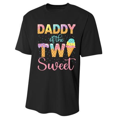 Daddy Of The Two Sweet Birthday Girl Ice Cream 2nd Performance Sprint T-Shirt