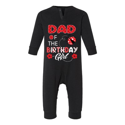 Dad Of The Birthday Family Ladybug Birthday Infant Fleece One Piece