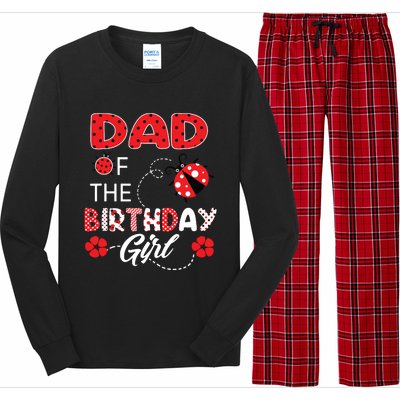 Dad Of The Birthday Family Ladybug Birthday Long Sleeve Pajama Set