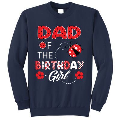 Dad Of The Birthday Family Ladybug Birthday Sweatshirt