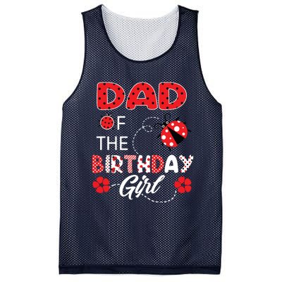 Dad Of The Birthday Family Ladybug Birthday Mesh Reversible Basketball Jersey Tank