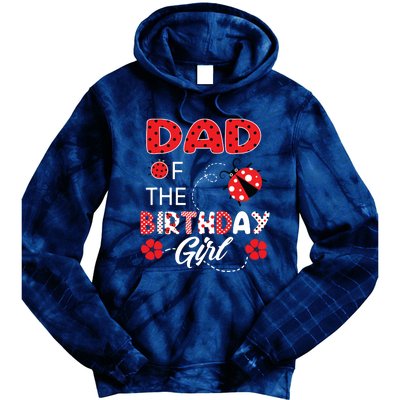 Dad Of The Birthday Family Ladybug Birthday Tie Dye Hoodie