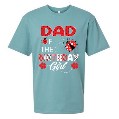 Dad Of The Birthday Family Ladybug Birthday Sueded Cloud Jersey T-Shirt