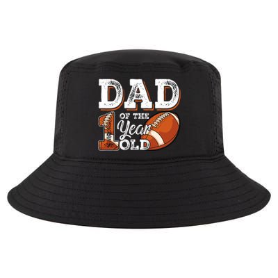 Dad Of The 1 Year Old Football 1st Year Down Birthday Party Cool Comfort Performance Bucket Hat