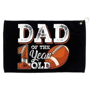 Dad Of The 1 Year Old Football 1st Year Down Birthday Party Grommeted Golf Towel