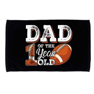 Dad Of The 1 Year Old Football 1st Year Down Birthday Party Microfiber Hand Towel