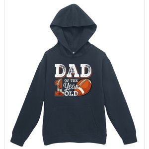 Dad Of The 1 Year Old Football 1st Year Down Birthday Party Urban Pullover Hoodie