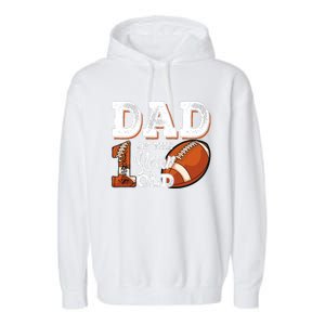 Dad Of The 1 Year Old Football 1st Year Down Birthday Party Garment-Dyed Fleece Hoodie