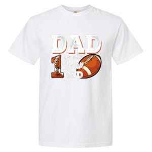 Dad Of The 1 Year Old Football 1st Year Down Birthday Party Garment-Dyed Heavyweight T-Shirt