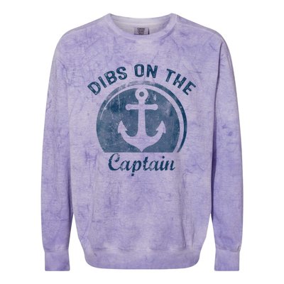 Dibs On The Captain Funny Boating Boat Lover Colorblast Crewneck Sweatshirt