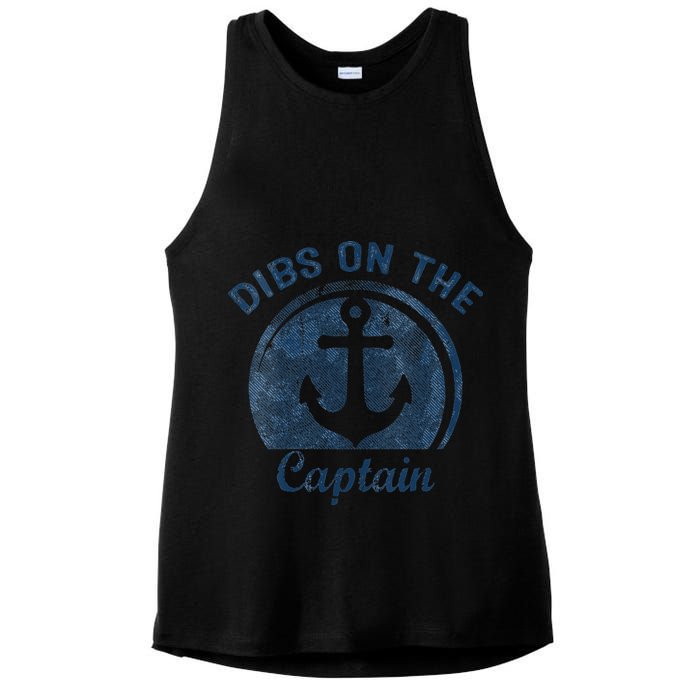 Dibs On The Captain Funny Boating Boat Lover Ladies PosiCharge Tri-Blend Wicking Tank