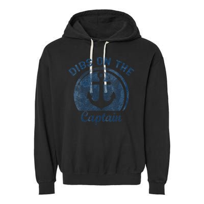 Dibs On The Captain Funny Boating Boat Lover Garment-Dyed Fleece Hoodie