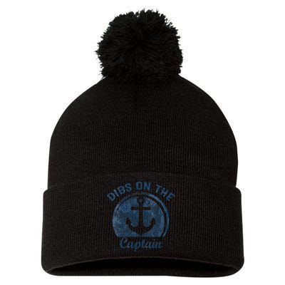 Dibs On The Captain Funny Boating Boat Lover Pom Pom 12in Knit Beanie
