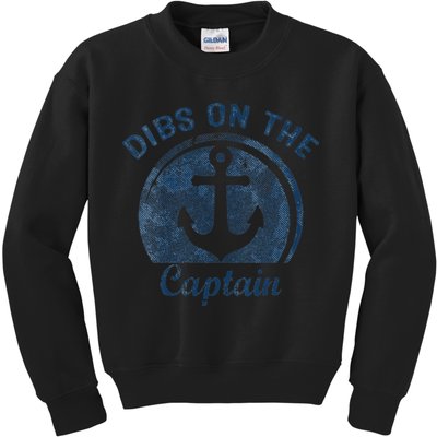Dibs On The Captain Funny Boating Boat Lover Kids Sweatshirt