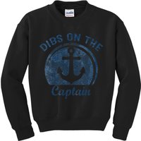Dibs On The Captain Funny Boating Boat Lover Kids Sweatshirt