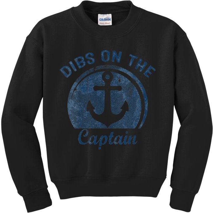 Dibs On The Captain Funny Boating Boat Lover Kids Sweatshirt