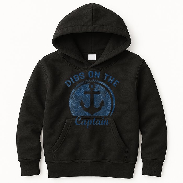 Dibs On The Captain Funny Boating Boat Lover Kids Hoodie