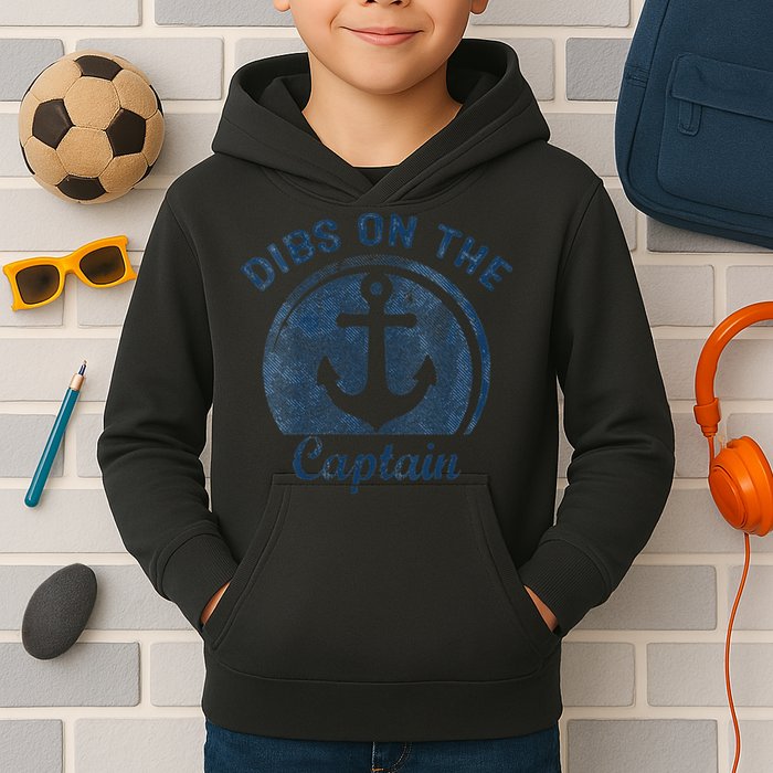 Dibs On The Captain Funny Boating Boat Lover Kids Hoodie