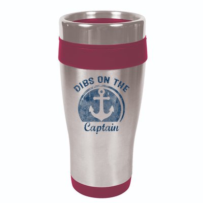 Dibs On The Captain Funny Boating Boat Lover 16oz Travel Tumbler