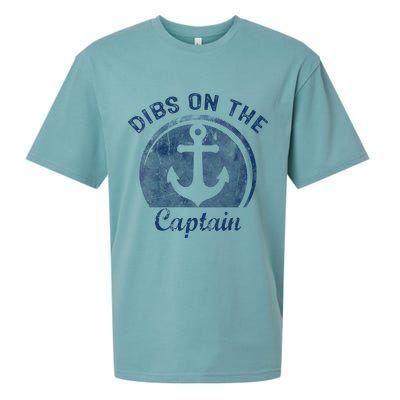 Dibs On The Captain Funny Boating Boat Lover Sueded Cloud Jersey T-Shirt