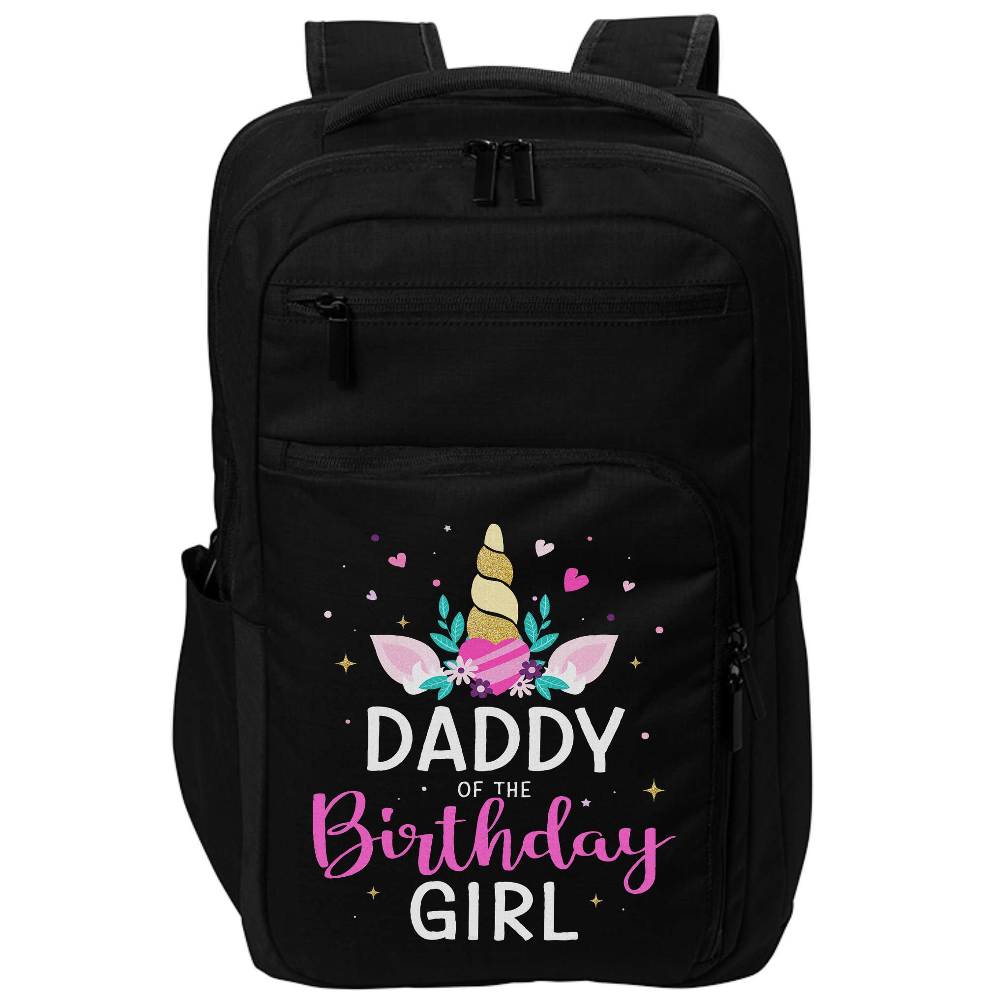 Daddy Of The Birthday Girl Matching Family Unicorn Party Impact Tech Backpack