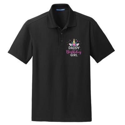 Daddy Of The Birthday Girl Matching Family Unicorn Party Dry Zone Grid Polo