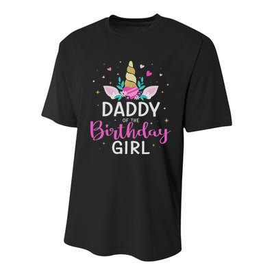 Daddy Of The Birthday Girl Matching Family Unicorn Party Youth Performance Sprint T-Shirt