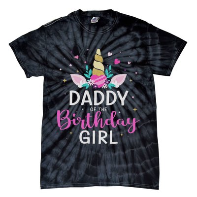 Daddy Of The Birthday Girl Matching Family Unicorn Party Tie-Dye T-Shirt