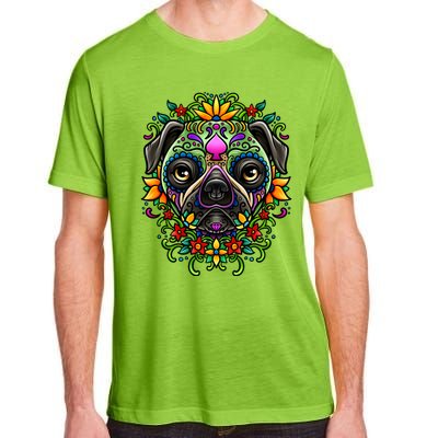 Day Of The Dead Pug Detailed Colorful Illustration Cool Gift Adult ChromaSoft Performance T-Shirt