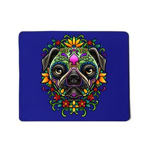 Day Of The Dead Pug Detailed Colorful Illustration Cool Gift Mousepad