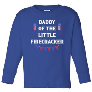 Daddy Of The Firecracker July 4th America Flag Patriot Usa Gift Toddler Long Sleeve Shirt