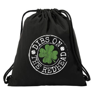 Dibs On The Redhead Funny Clovers Stamp St PatrickS Day Drawstring Bag