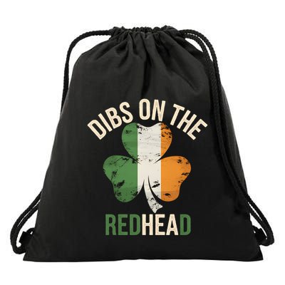 Dibs On The Redhead Shamrock St Patricks Day Irish Funny Drawstring Bag