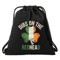 Dibs On The Redhead Shamrock St Patricks Day Irish Funny Drawstring Bag