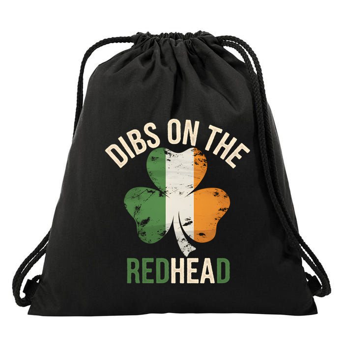 Dibs On The Redhead Shamrock St Patricks Day Irish Funny Drawstring Bag