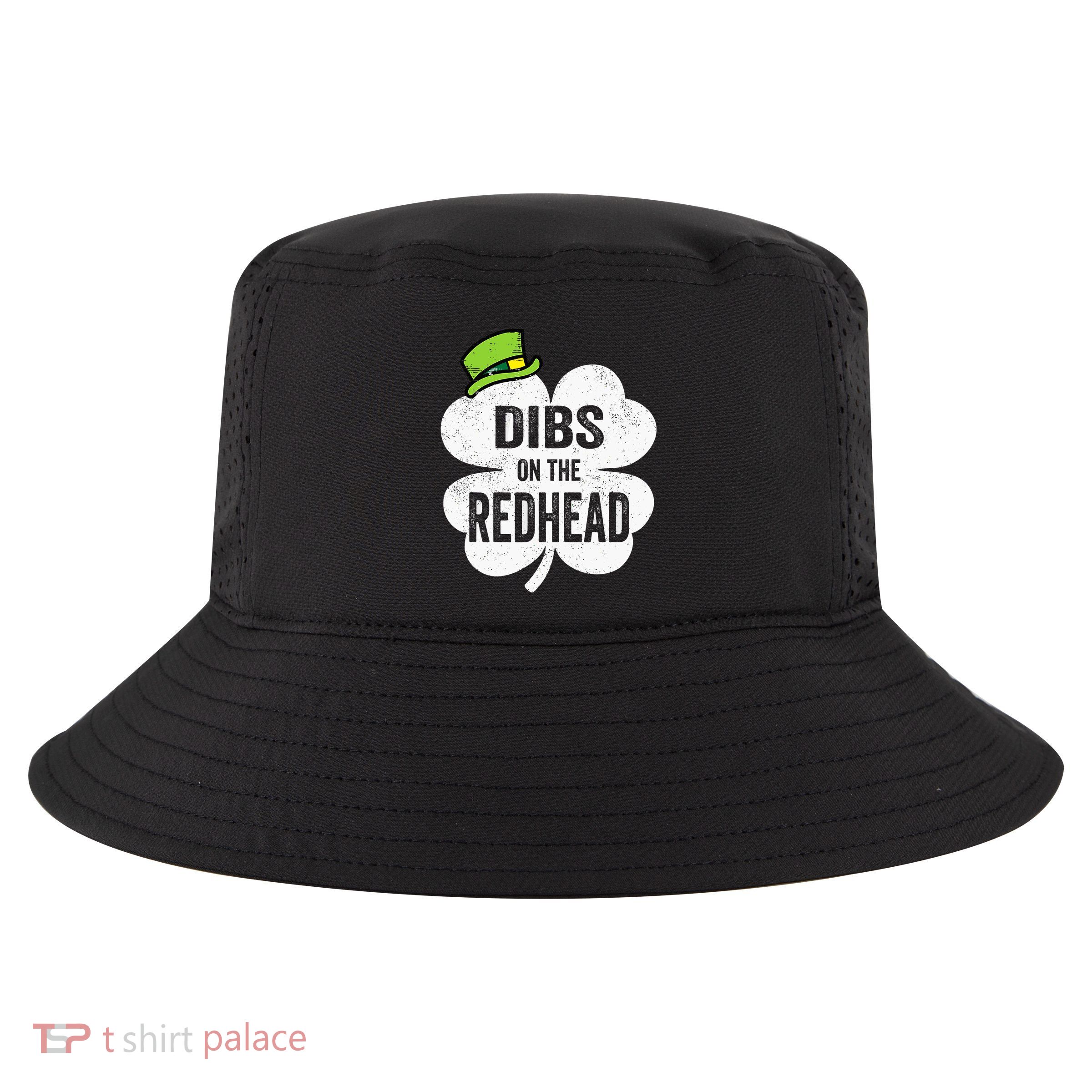 Dibs On The Redhead Funny St Patricks Day Drinking Cool Comfort Performance Bucket Hat