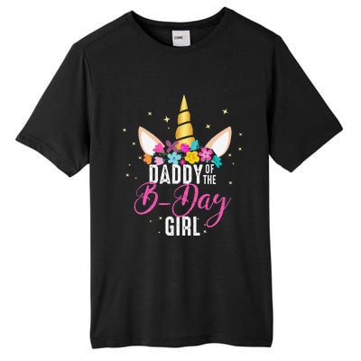 Daddy Of The B Day Father Gifts Unicorn Birthday Tall Fusion ChromaSoft Performance T-Shirt