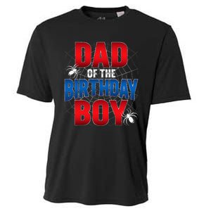 Dad Of The Birthday Costume Spider Web Birthday Party Cooling Performance Crew T-Shirt