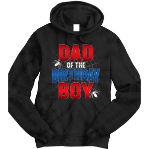 Dad Of The Birthday Costume Spider Web Birthday Party Tie Dye Hoodie