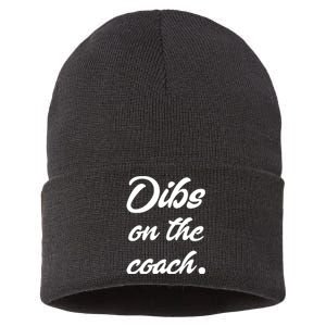 Dibs On The Coach For Coach's Wife Funny Baseball Tee Sustainable Knit Beanie