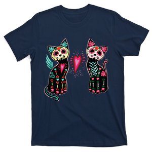 Day Of The Dead Cats Cat Lovers Dia De Los Muertos T-Shirt