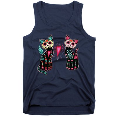 Day Of The Dead Cats Cat Lovers Dia De Los Muertos Tank Top