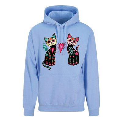 Day Of The Dead Cats Cat Lovers Dia De Los Muertos Unisex Surf Hoodie