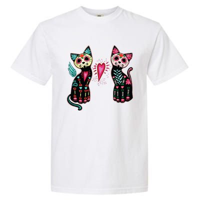 Day Of The Dead Cats Cat Lovers Dia De Los Muertos Garment-Dyed Heavyweight T-Shirt