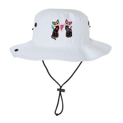 Day Of The Dead Cats Cat Lovers Dia De Los Muertos Legacy Cool Fit Booney Bucket Hat